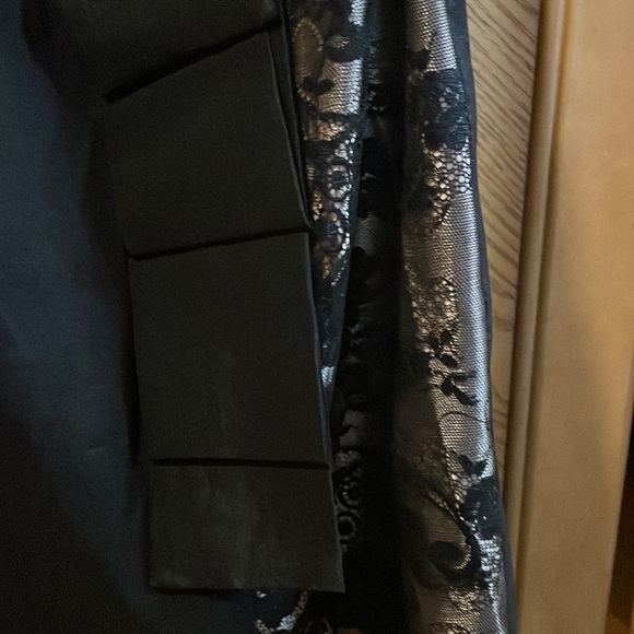 Jessica McClintock black mini formal black and lace one shoulder dress size 10 - Picture 5 of 12